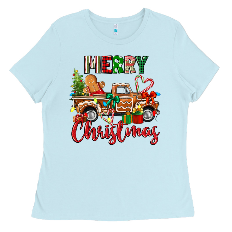 Merry Christmas Gingerbread Truck Ladies Tee by texasbilliewilder | Teevron