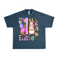 Midnight Navy My first Easter Girl Easter Day Urban Heavy Tee - HowdyJamesFarm