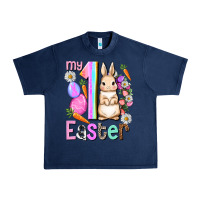 Navy My first Easter Girl Easter Day Urban Heavy Tee - HowdyJamesFarm