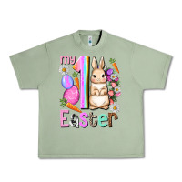 Oil Green My first Easter Girl Easter Day Urban Heavy Tee - HowdyJamesFarm