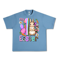 Pebble Blue My first Easter Girl Easter Day Urban Heavy Tee - HowdyJamesFarm