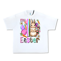 White My first Easter Girl Easter Day Urban Heavy Tee - HowdyJamesFarm