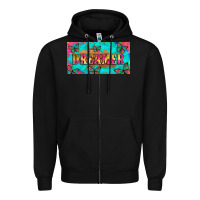 Black dreamer with butterfly and tie dye  licance  plate Zipper Hoodie - Artiststas