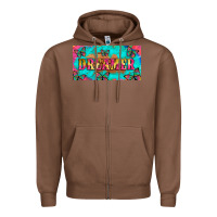 Chestnut dreamer with butterfly and tie dye  licance  plate Zipper Hoodie - Artiststas