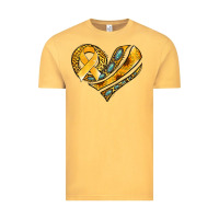 Vintage Mustard childhood cancer awareness heart Vintage Tee - Jasminsmagicworld