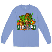 Colony Blue St. Patrick's Arkansas Long Sleeve Tee - OliviaCreatesArt