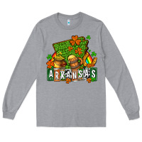 Heather Grey St. Patrick's Arkansas Long Sleeve Tee - OliviaCreatesArt
