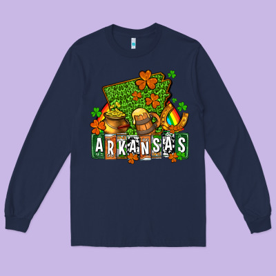 St. Patrick's Arkansas Long Sleeve Tee Designed By Oliviacreatesart