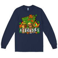 Navy St. Patrick's Arkansas Long Sleeve Tee - OliviaCreatesArt