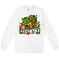 White St. Patrick's Arkansas Long Sleeve Tee - OliviaCreatesArt