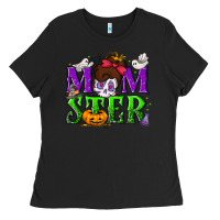 Black Momster Halloween Ladies Tee - NancyCooperArtShop