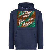 Navy brown cowhide glitter Heavyweight Hoodie - BarkalooDesign
