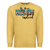 Antique Gold he is risen indeed Premium Sweatshirt - BarkalooDesign