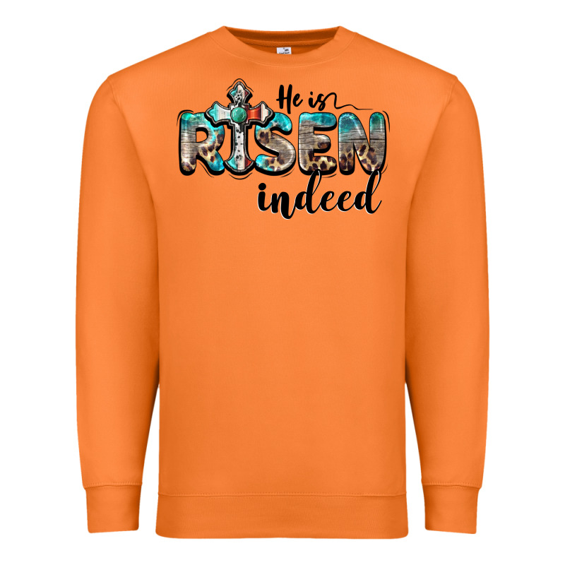 He Is Risen Indeed Premium Sweatshirt by BarkalooDesign | Teevron