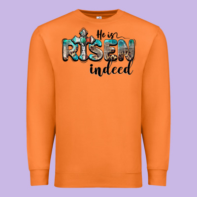 He Is Risen Indeed Premium Sweatshirt Designed By Barkaloodesign
