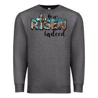 Charcoal Heather he is risen indeed Premium Sweatshirt - BarkalooDesign