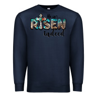 Navy he is risen indeed Premium Sweatshirt - BarkalooDesign