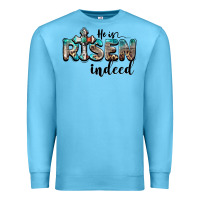 Ocean Blue he is risen indeed Premium Sweatshirt - BarkalooDesign