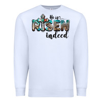 White he is risen indeed Premium Sweatshirt - BarkalooDesign