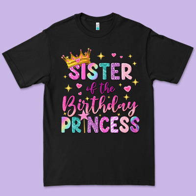 Sister Of The Birthday Princess Premium Tee Designed By Nancycooperartshop