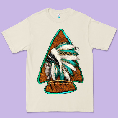 Indian Headdress Arrowhead Premium Tee Designed By Jasminsmagicworld