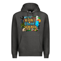 Charcoal Heather name spooky summer vibes Premium Hoodie - CowhideDigitalArt