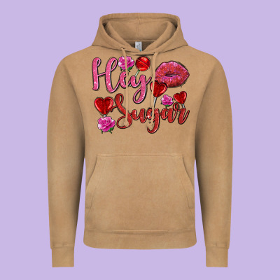 Hey Sugar With Lips And Candies Olivia Vintage Hoodie Designed By Oliviacreatesart