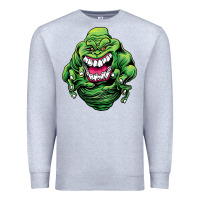 Heather Grey halloween green slimer ghost Premium Sweatshirt - longCreatives