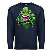 Navy halloween green slimer ghost Premium Sweatshirt - longCreatives