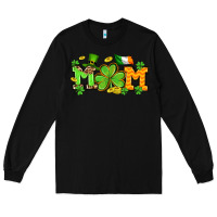 Black St. Patrick's Day mom Long Sleeve Tee - OliviaCreatesArt