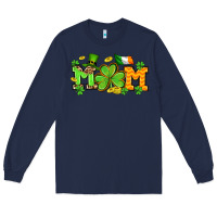 Navy St. Patrick's Day mom Long Sleeve Tee - OliviaCreatesArt
