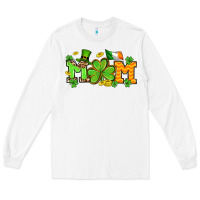 White St. Patrick's Day mom Long Sleeve Tee - OliviaCreatesArt