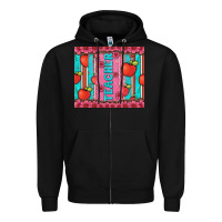 Black teacher with  flower glitter and serape leopard Zipper Hoodie - Artiststas