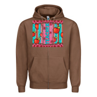 Chestnut teacher with  flower glitter and serape leopard Zipper Hoodie - Artiststas