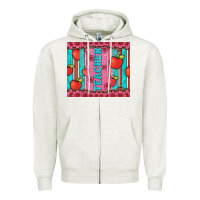 Oatmeal Heather teacher with  flower glitter and serape leopard Zipper Hoodie - Artiststas