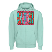Seafoam teacher with  flower glitter and serape leopard Zipper Hoodie - Artiststas