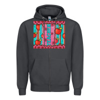 Smoke teacher with  flower glitter and serape leopard Zipper Hoodie - Artiststas