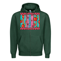 Sports Green teacher with  flower glitter and serape leopard Zipper Hoodie - Artiststas