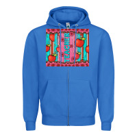 True Royal teacher with  flower glitter and serape leopard Zipper Hoodie - Artiststas