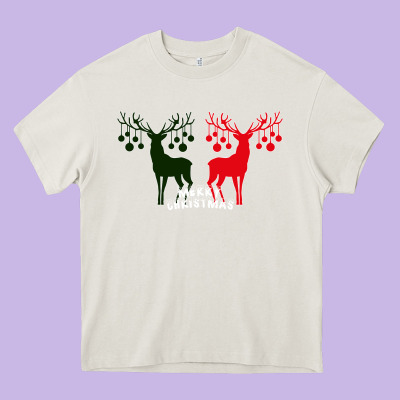 Merry Christmas Reindeer Heavy Core Tee Designed By Bettercallsaul