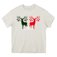 Cream Merry Christmas Reindeer Heavy Core Tee - Bettercallsaul