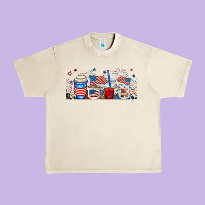 4th Of July Coffe Cups Urban Heavy Tee Designed By Ranaportraitstore