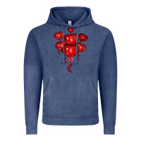 Vintage Denim heart balloons olivia Vintage Hoodie - OliviaCreatesArt