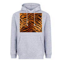 Heather Grey handdrawn tiger pattern Heavyweight Hoodie - BarkalooDesign