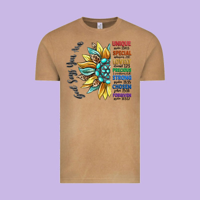 God Says You Are Unique Vintage Tee Designed By Cowgirlartshop