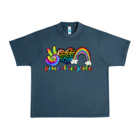 Midnight Navy Peace love pride Urban Heavy Tee - CowGirlArtShop