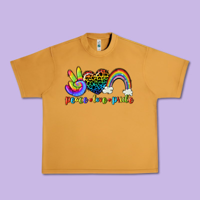 Peace Love Pride Urban Heavy Tee Designed By Cowgirlartshop