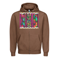 Chestnut tie dye hearts and butterfly with flowers Zipper Hoodie - Artiststas