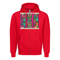 Red tie dye hearts and butterfly with flowers Zipper Hoodie - Artiststas