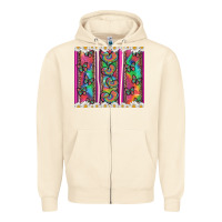 Sandshell tie dye hearts and butterfly with flowers Zipper Hoodie - Artiststas